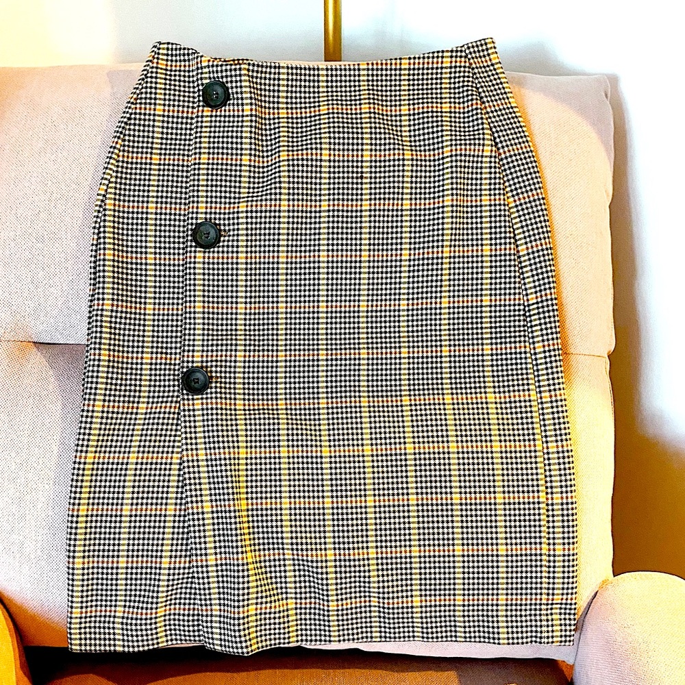 Check Midi Skirt